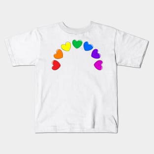 Rainbow Hearts Kids T-Shirt